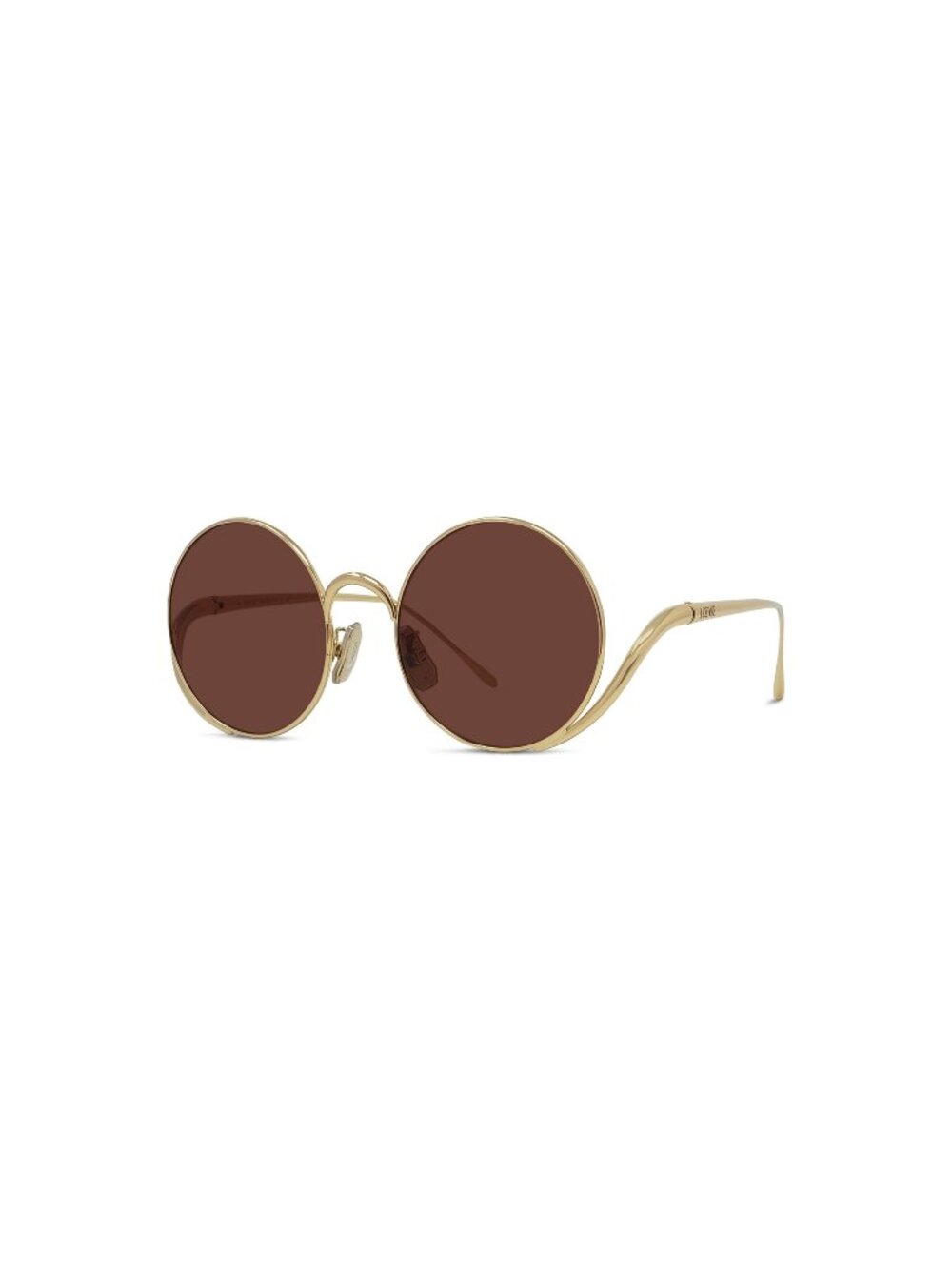 New LOEWE Women's Sunglasses Metal Frame SIGNATURE LW40187U 30S 50 Gold Round